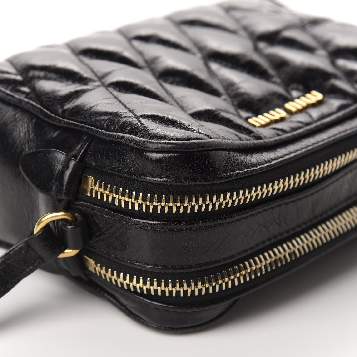 Miu Miu Vitello Shine Quilted Camera Bag Black 7 of 10