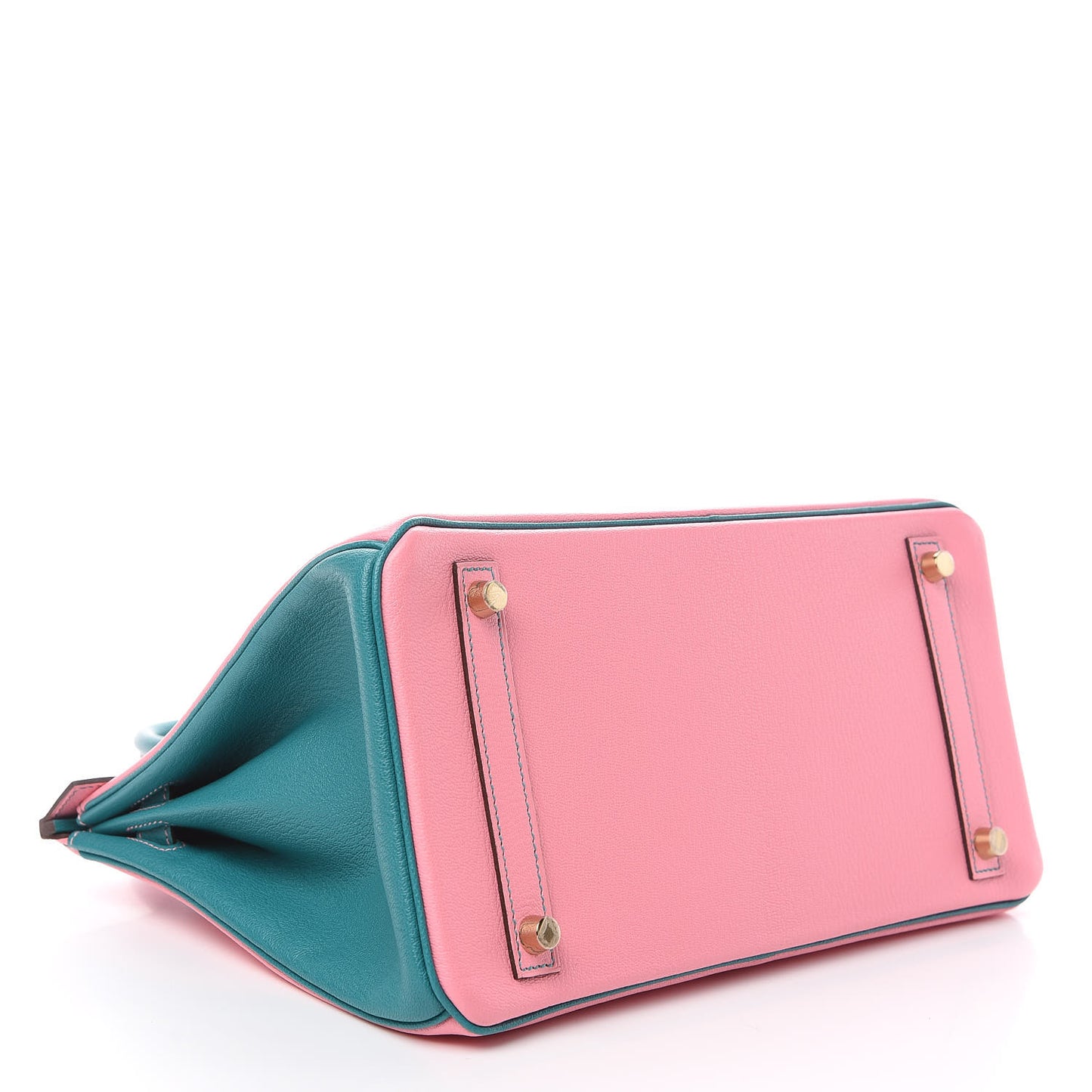 Chevre Mysore Horseshoe Birkin 30 Rose Confetti Bleu Paon