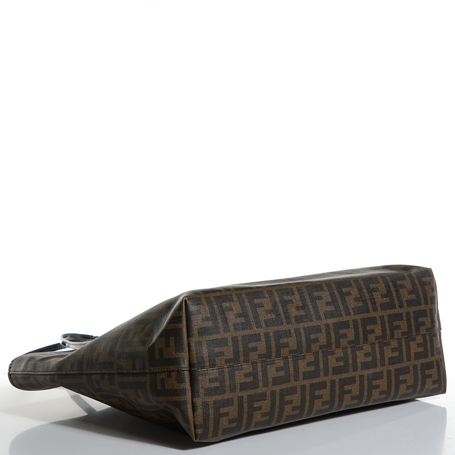 Zucca Spalmati Patent Baguette Print Medium Roll Tote Tobacco