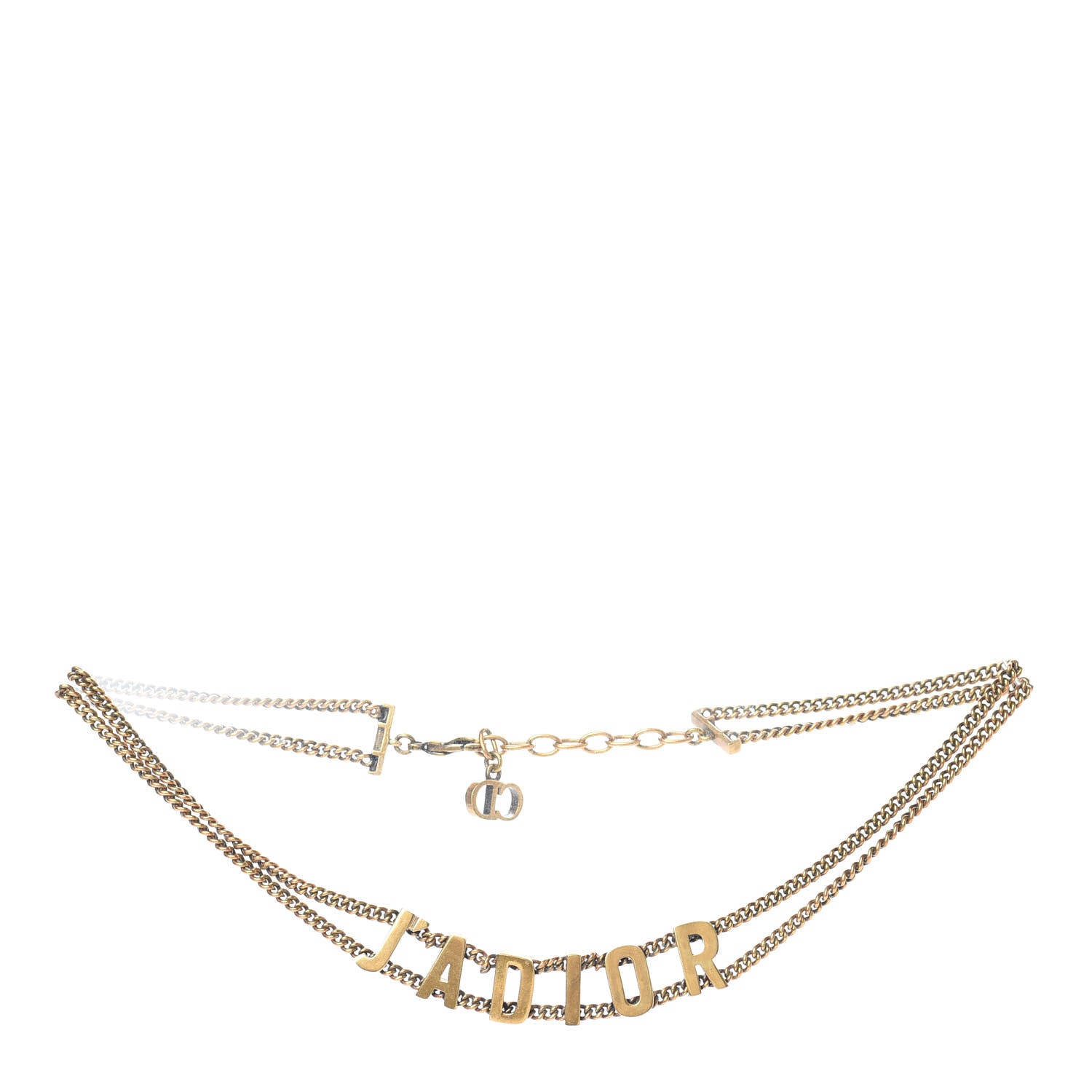 Christian Dior Metal J'Adior Choker Necklace Aged Gold 1 of 5