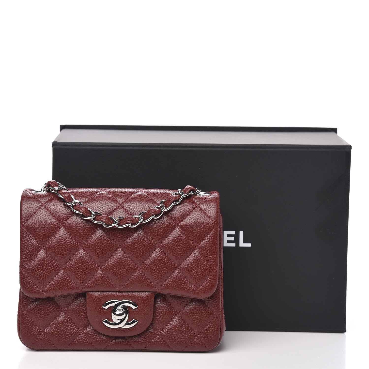 Chanel Caviar Quilted Mini Square Flap Red 12 of 12