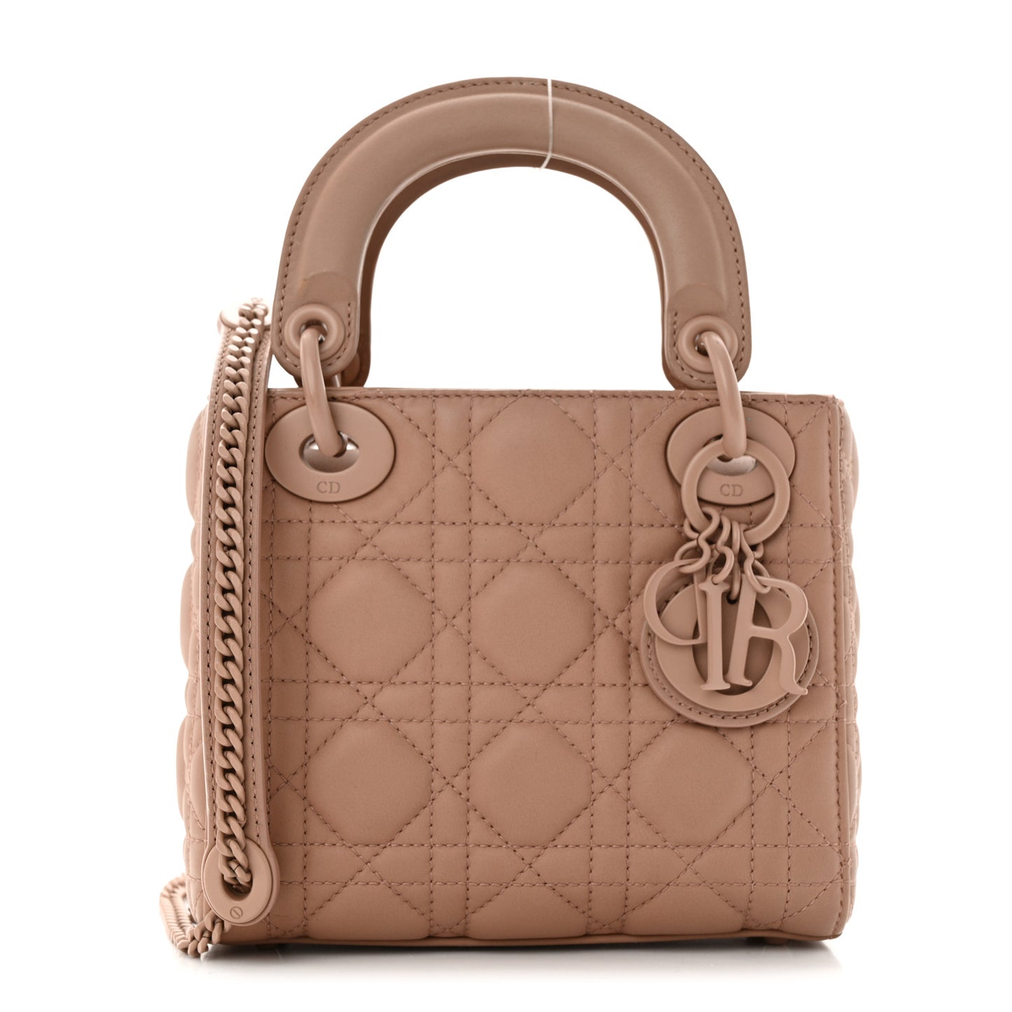 Ultra Matte Calfskin Cannage Mini Lady Dior Light Beige