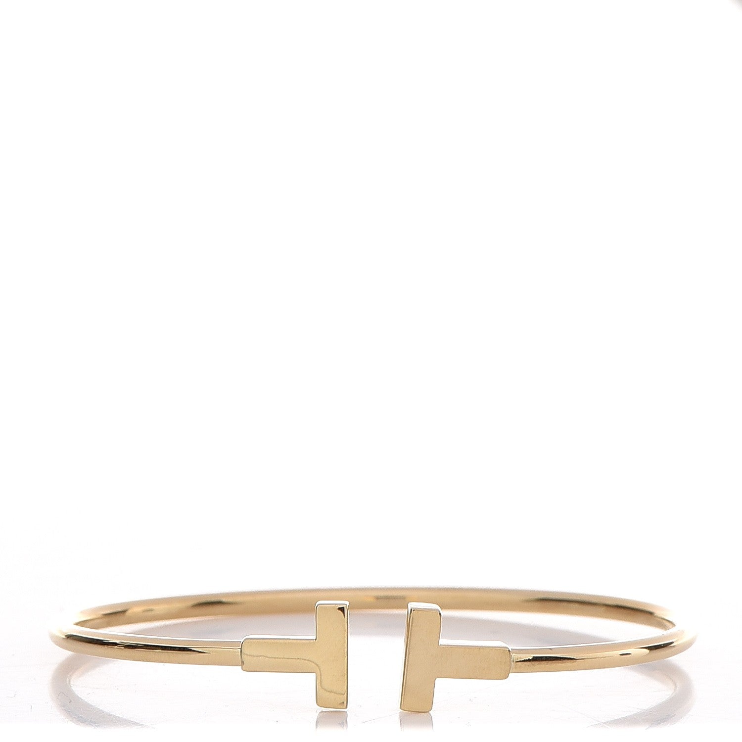 Tiffany 18K Yellow Gold T Wire Bracelet 1 of 4