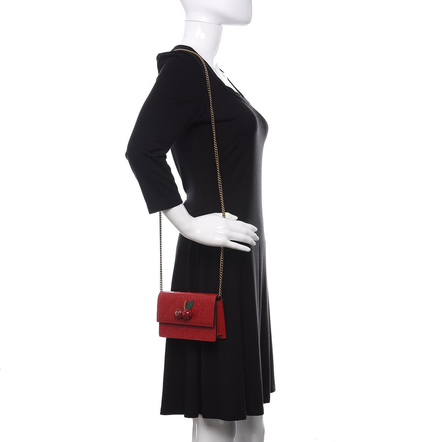 Guccissima Mini Cherry Chain Bag Hibiscus Red
