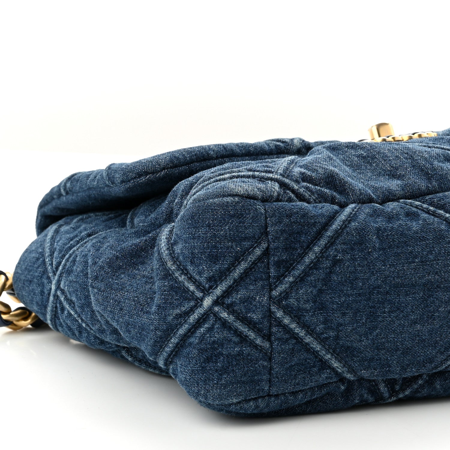 Chanel Denim Quilted Large Chanel 19 Flap Blue 9 of 10