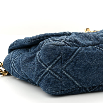 Chanel Denim Quilted Large Chanel 19 Flap Blue 9 of 10