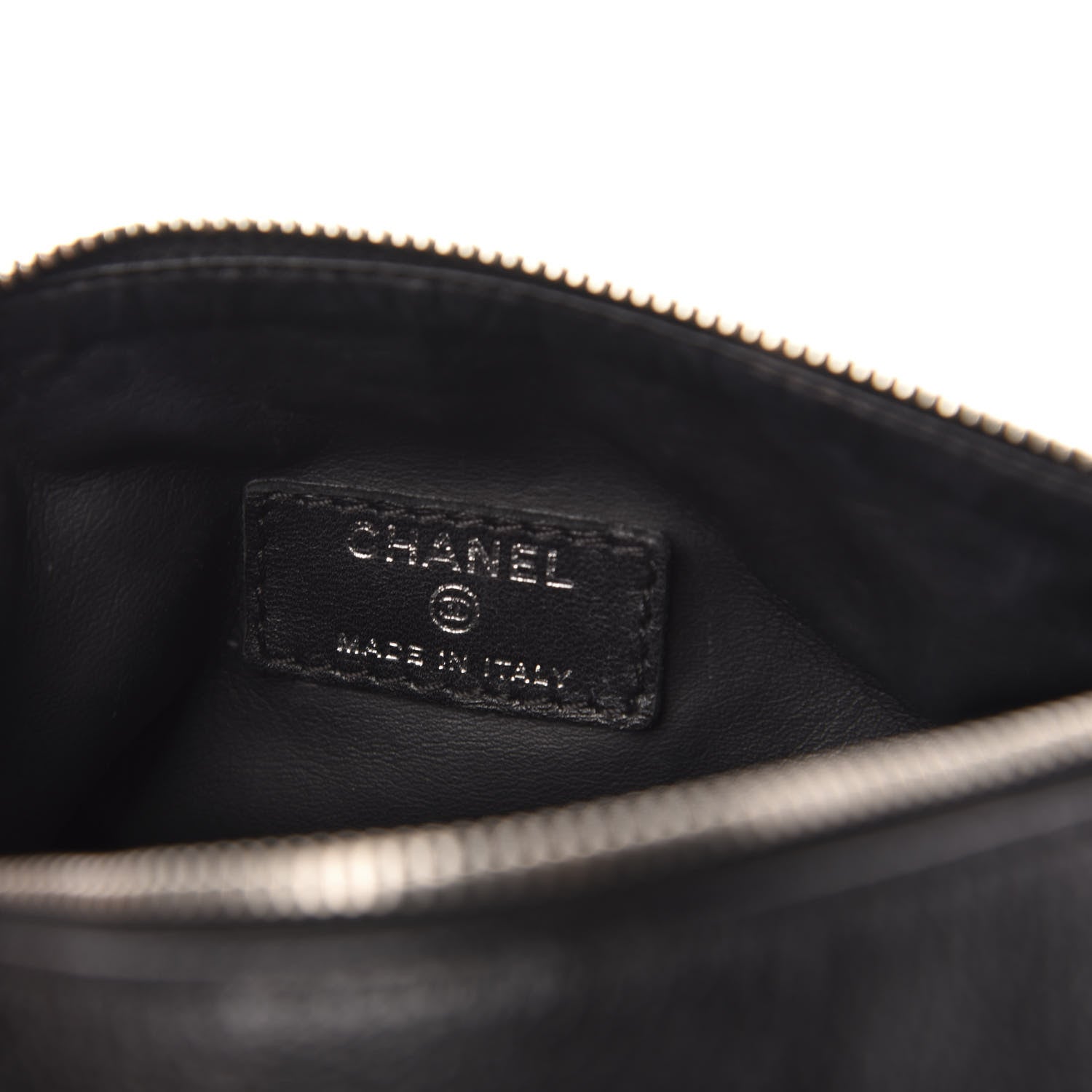 Chanel Grained Calfskin Logo Cosmetic Case Black 6 of 14