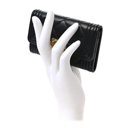 Chanel Caviar Quilted Boy Flap Card Holder Black 2 of 8