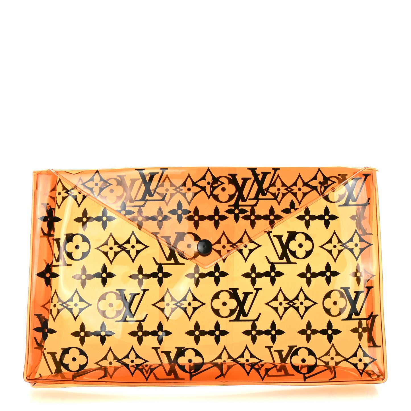 PVC Monogram Printed Envelope Pouch Orange