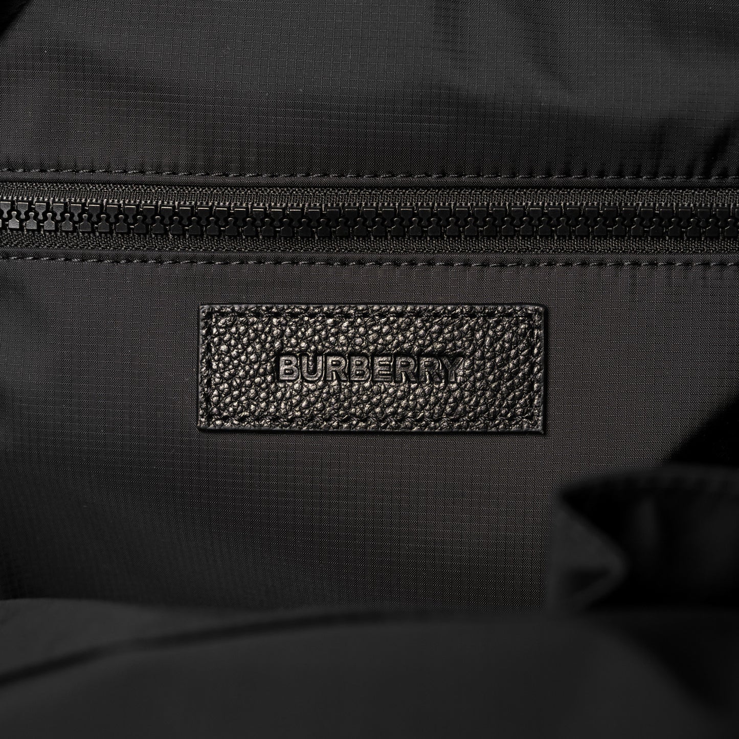 Nylon Logo Print Backpack Black