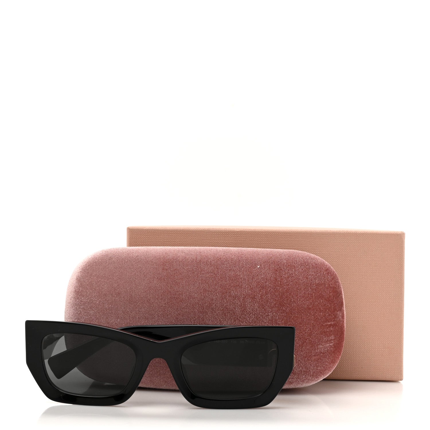 Miu Miu Acetate Rectangle Sunglasses SMU 09W Black 7 of 7