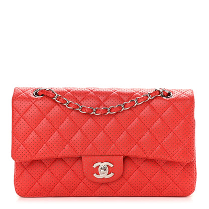 Chanel Lambskin Perforated Medium Double Flap Red 1 of 10