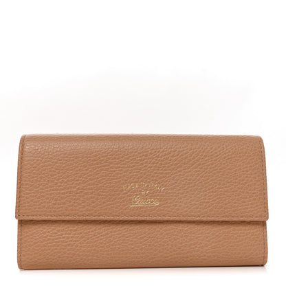 Gucci Dollar Calfskin Bi-Color Swing Continental Wallet Camelia Mineral Blue 1 of 7