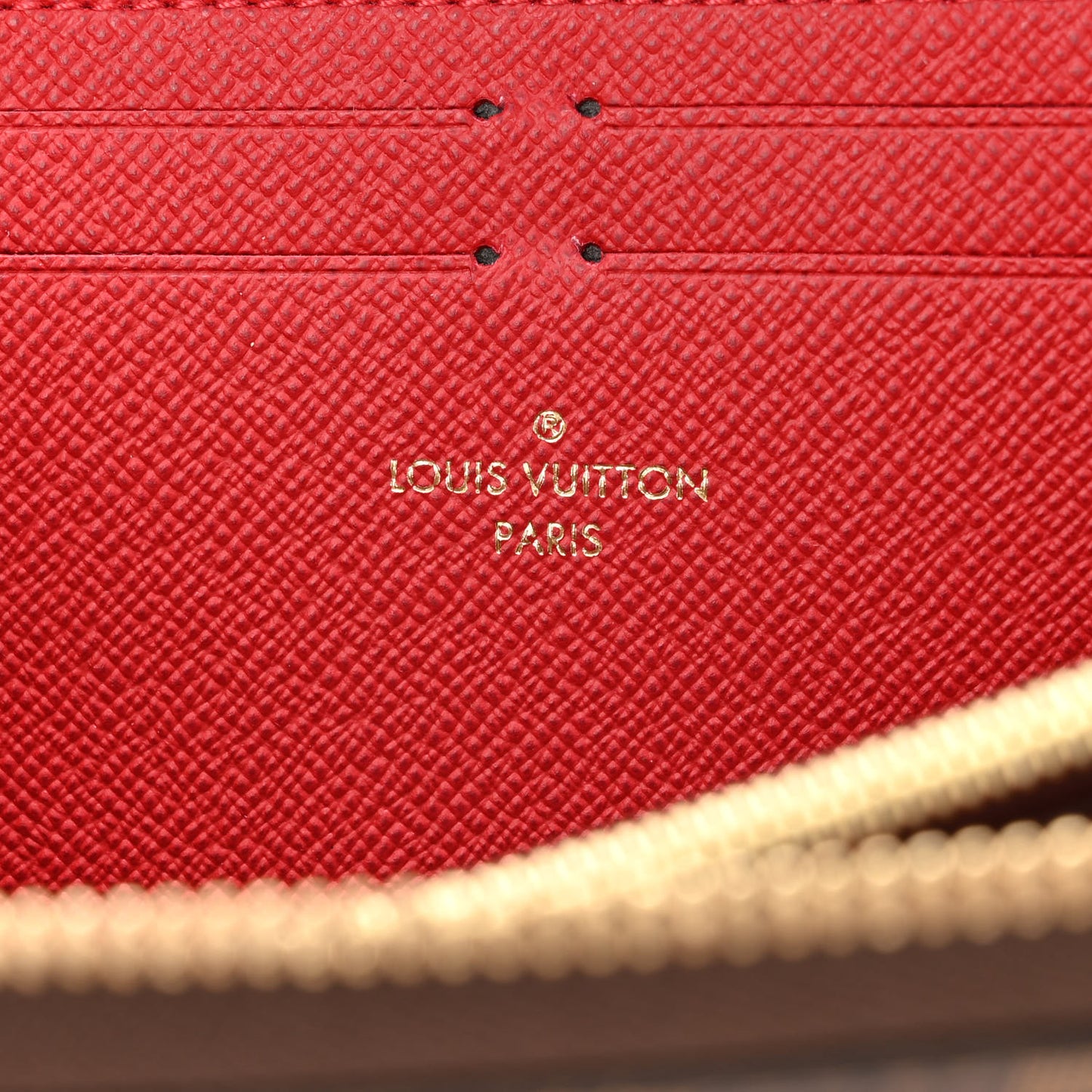 Damier Ebene Clemence Wallet Cherry