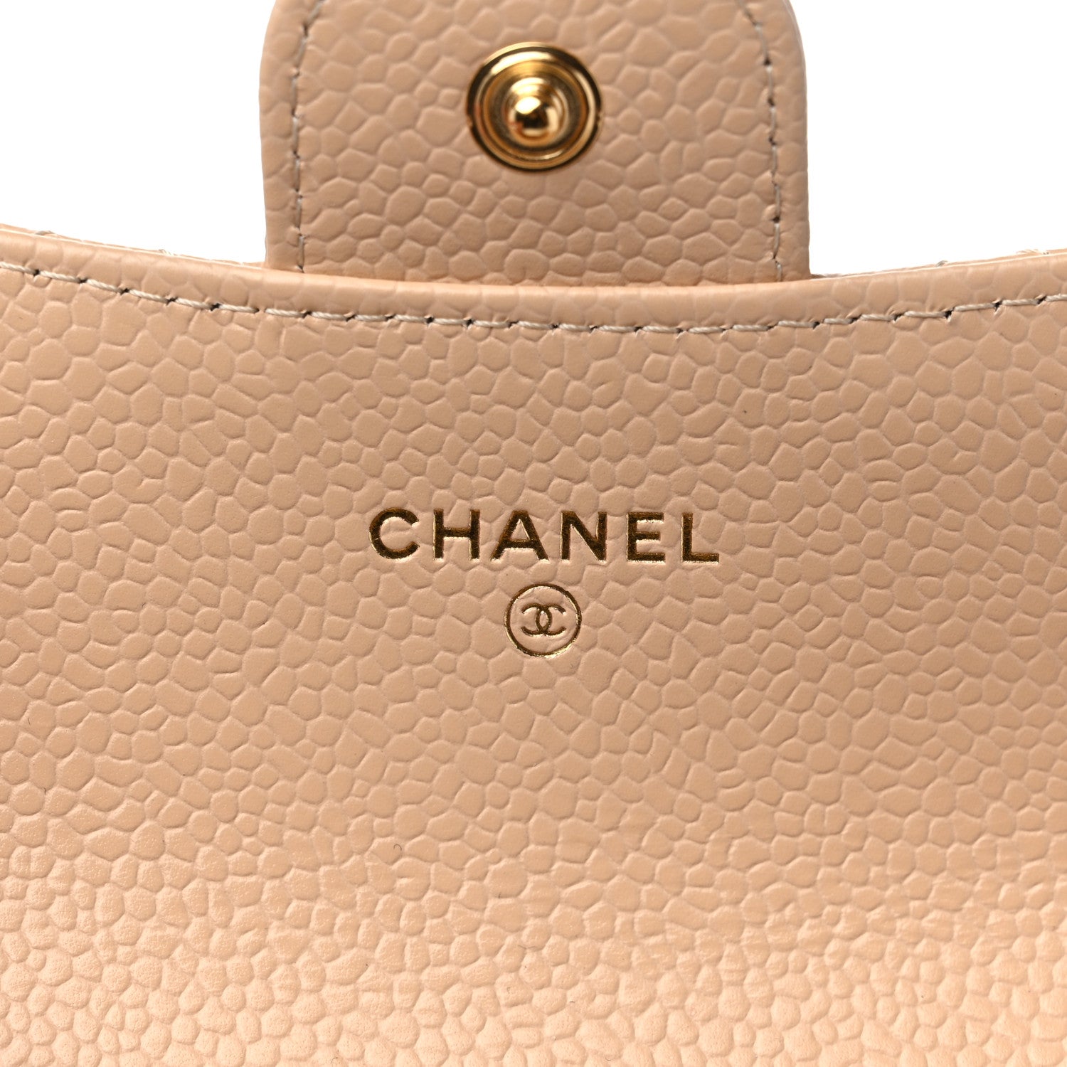 Chanel Caviar Quilted Flap Card Holder Wallet Beige 7 of 10