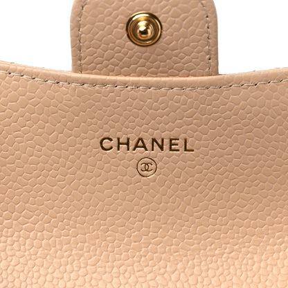 Chanel Caviar Quilted Flap Card Holder Wallet Beige 7 of 10