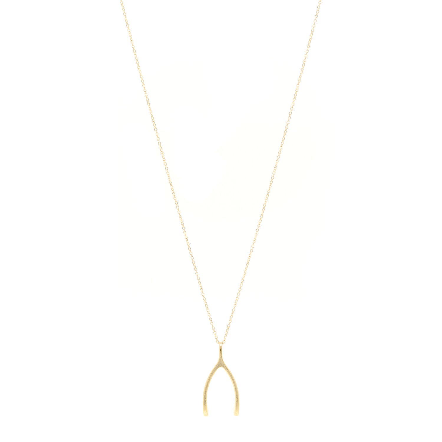 Jennifer Meyer 18K Yellow Gold Wishbone Pendant Necklace 1 of 4