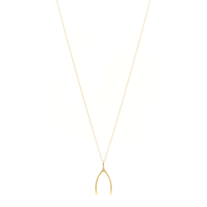 Jennifer Meyer 18K Yellow Gold Wishbone Pendant Necklace 1 of 4