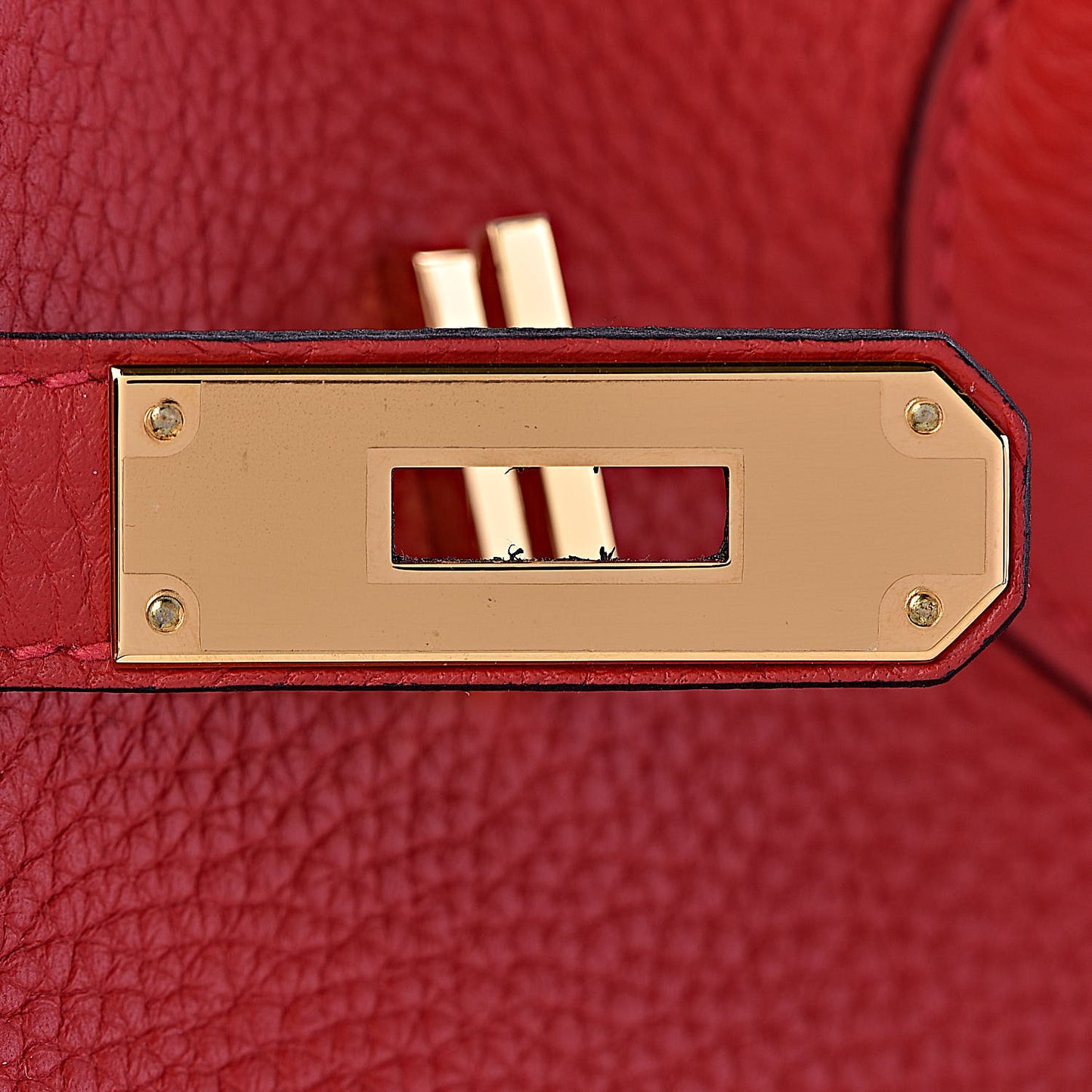 Taurillon Clemence Horseshoe Birkin 35 Rouge Casaque Black