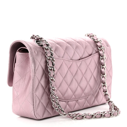 Chanel Metallic Calfskin Quilted Medium Double Flap Purple 3 of 11