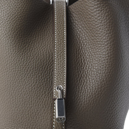 Hermes Taurillon Clemence Picotin Lock 18 PM Etoupe 10 of 11