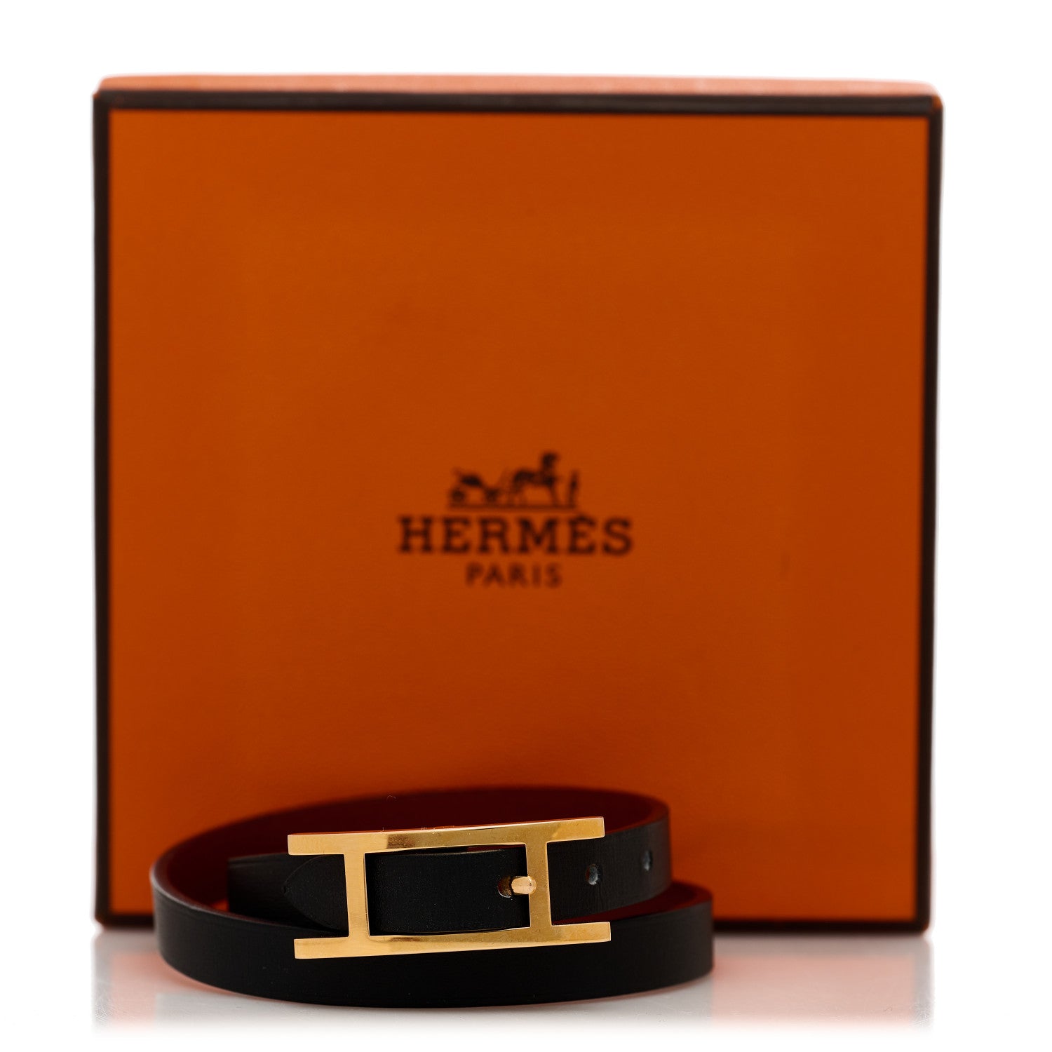 Hermes Chamonix Behapi Double Tour Bracelet Black Fauve 7 of 7