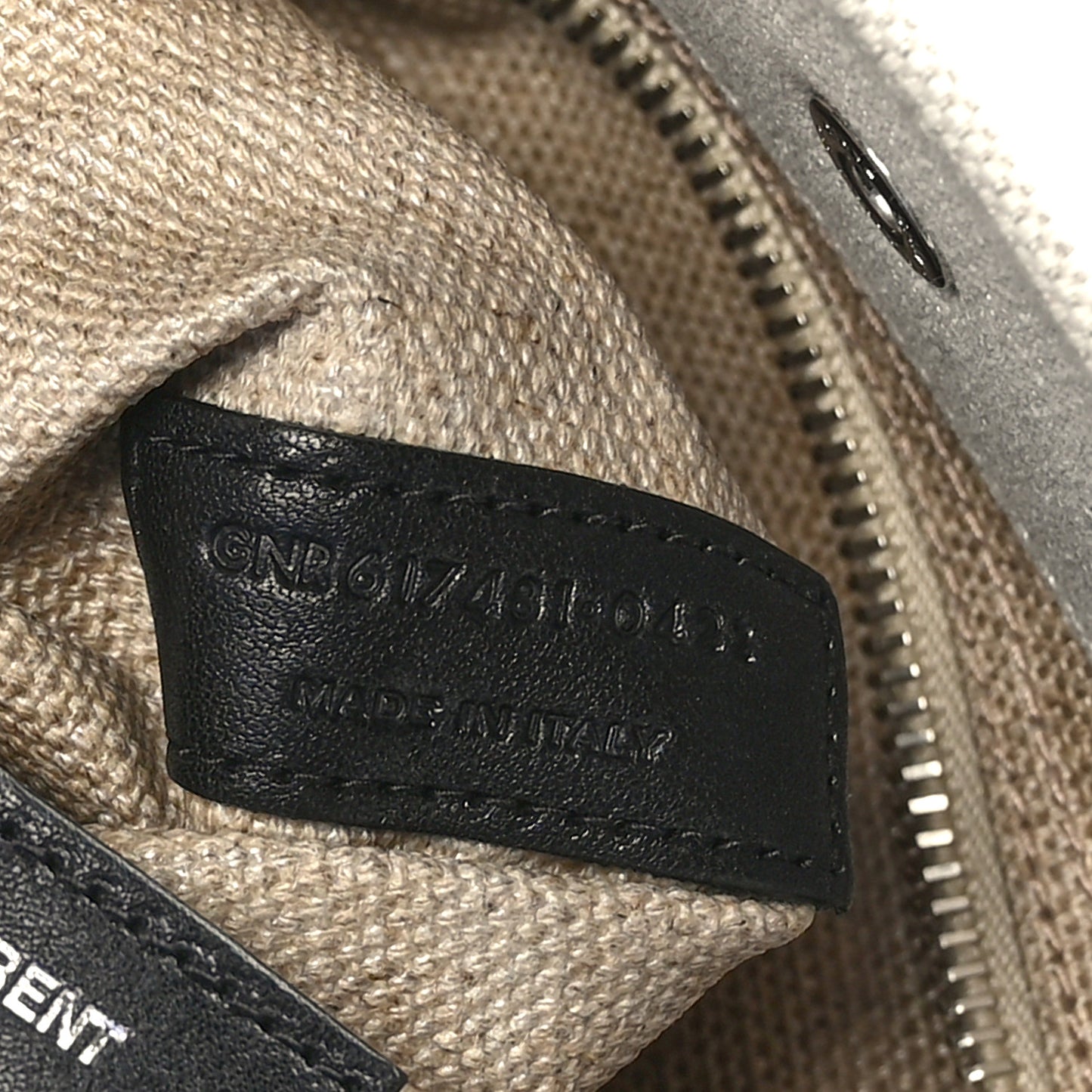 Linen Calfskin Small Rive Gauche Tote Greggio Natural