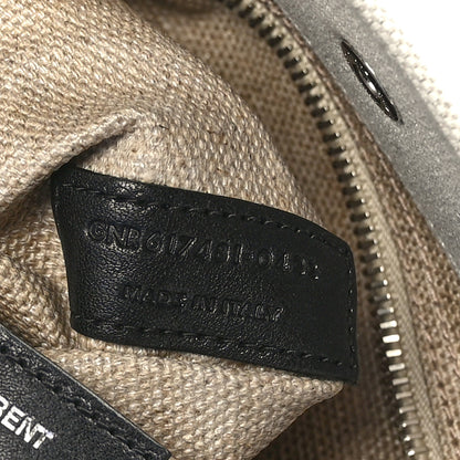 Saint Laurent Linen Calfskin Small Rive Gauche Tote Greggio Natural 7 of 9