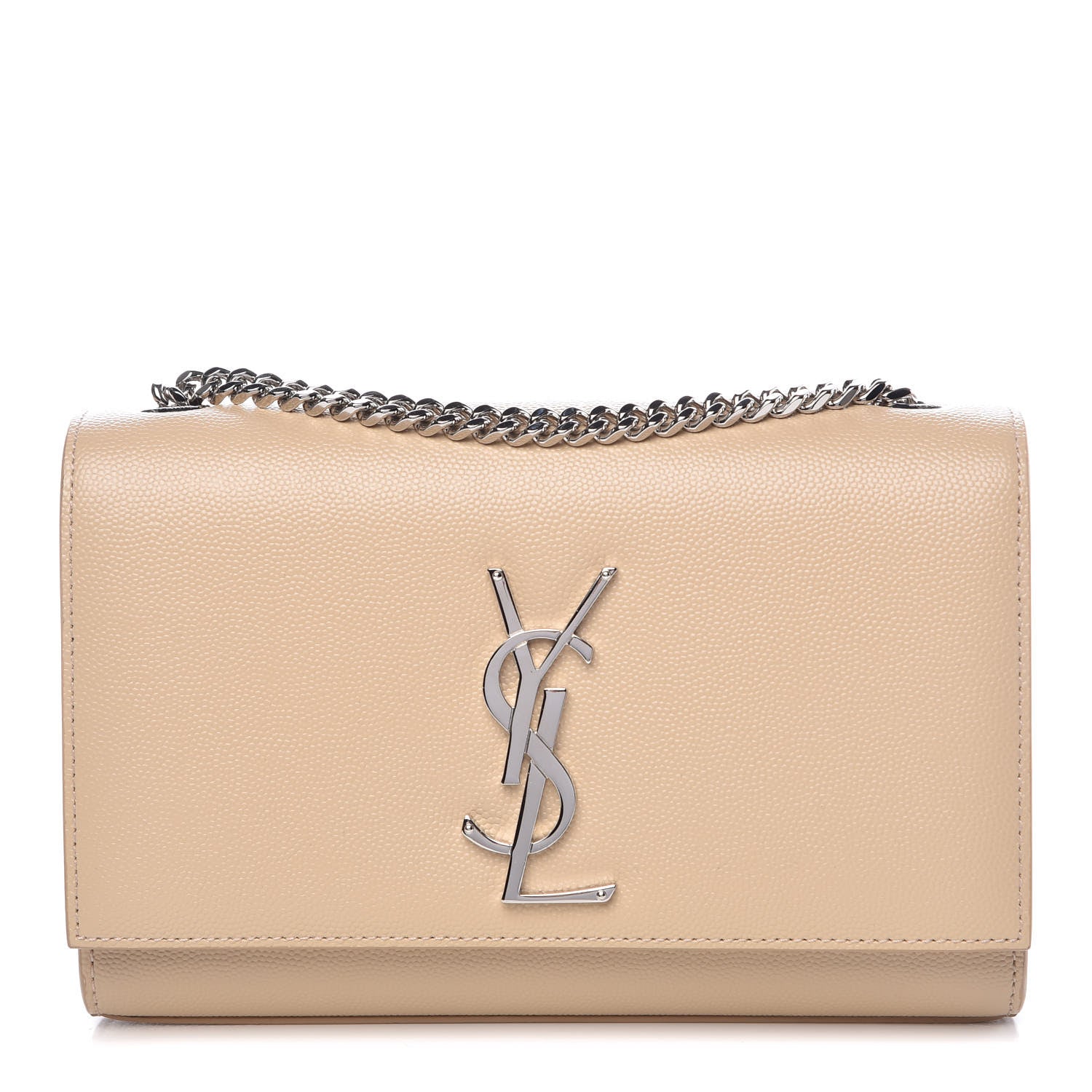 Saint Laurent Grain De Poudre Small Monogram Kate Satchel Nude Powder 1 of 9