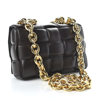 Bottega Veneta Lambskin Maxi Intreccio Padded Chain Cassette Crossbody Bag Black 3 of 9