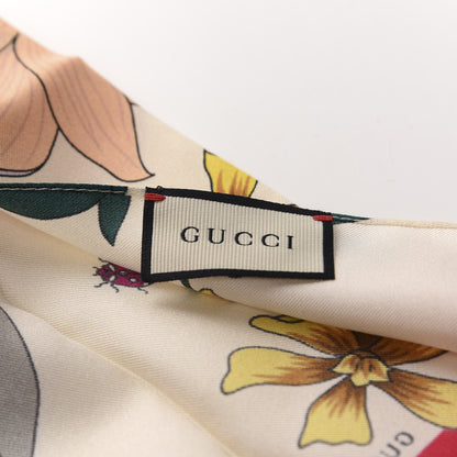 Gucci Silk Twill Flora Neck Bow White Multicolor 3 of 4