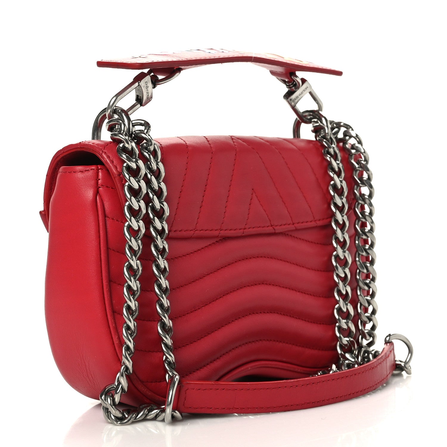 Louis Vuitton Calfskin Love Lock New Wave Chain MM Scarlet 3 of 8
