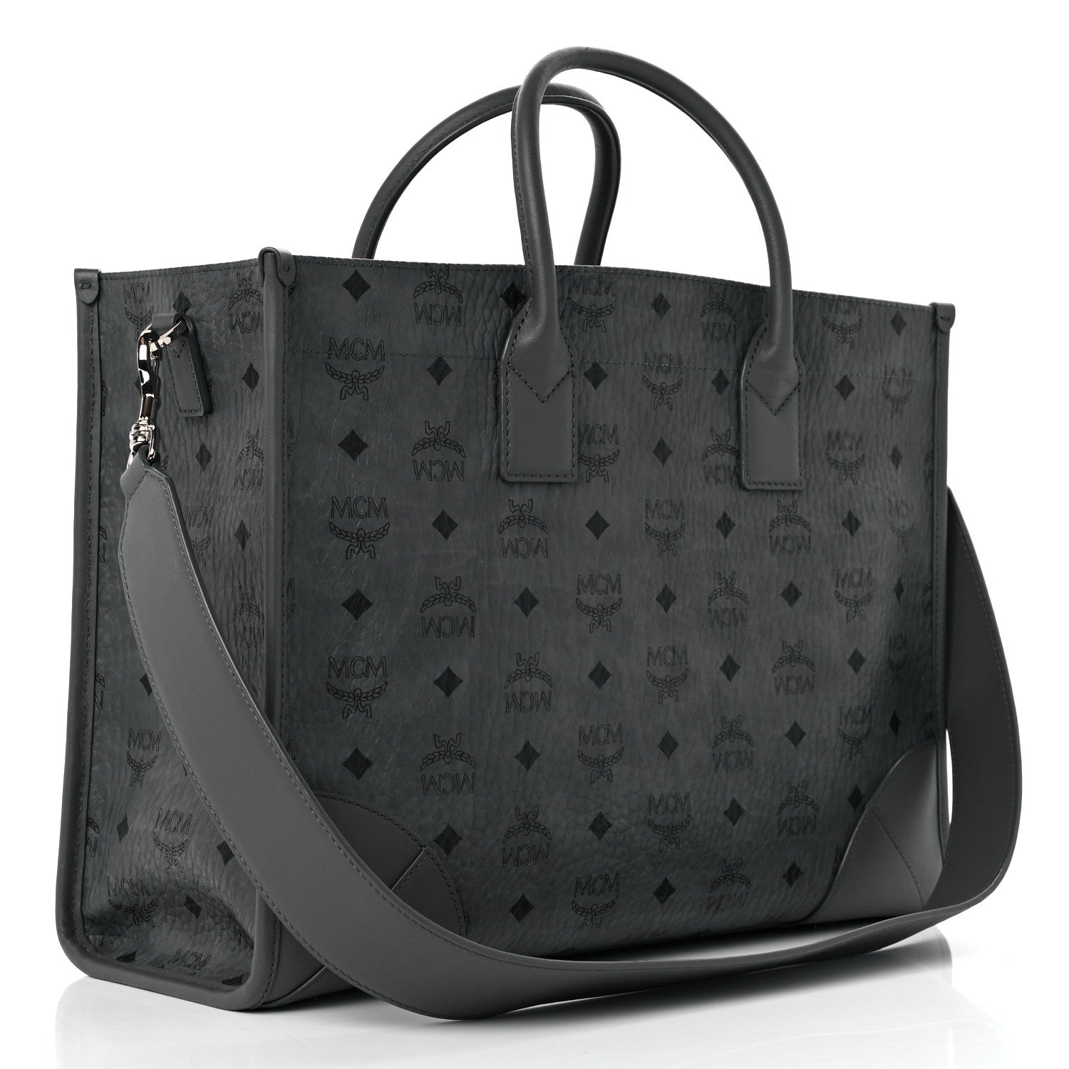 MCM Visetos Large Munchen Tote Grey 3 of 8