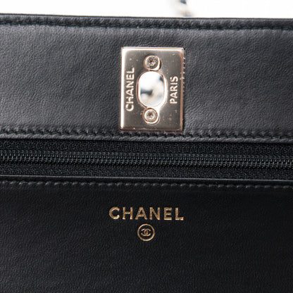 Chanel Lambskin Quilted Trendy CC Wallet On Chain WOC Black 6 of 9