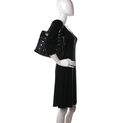 Christian Dior Patent Cannage Small Dior Soft Shopping Tote Black 2 of 19