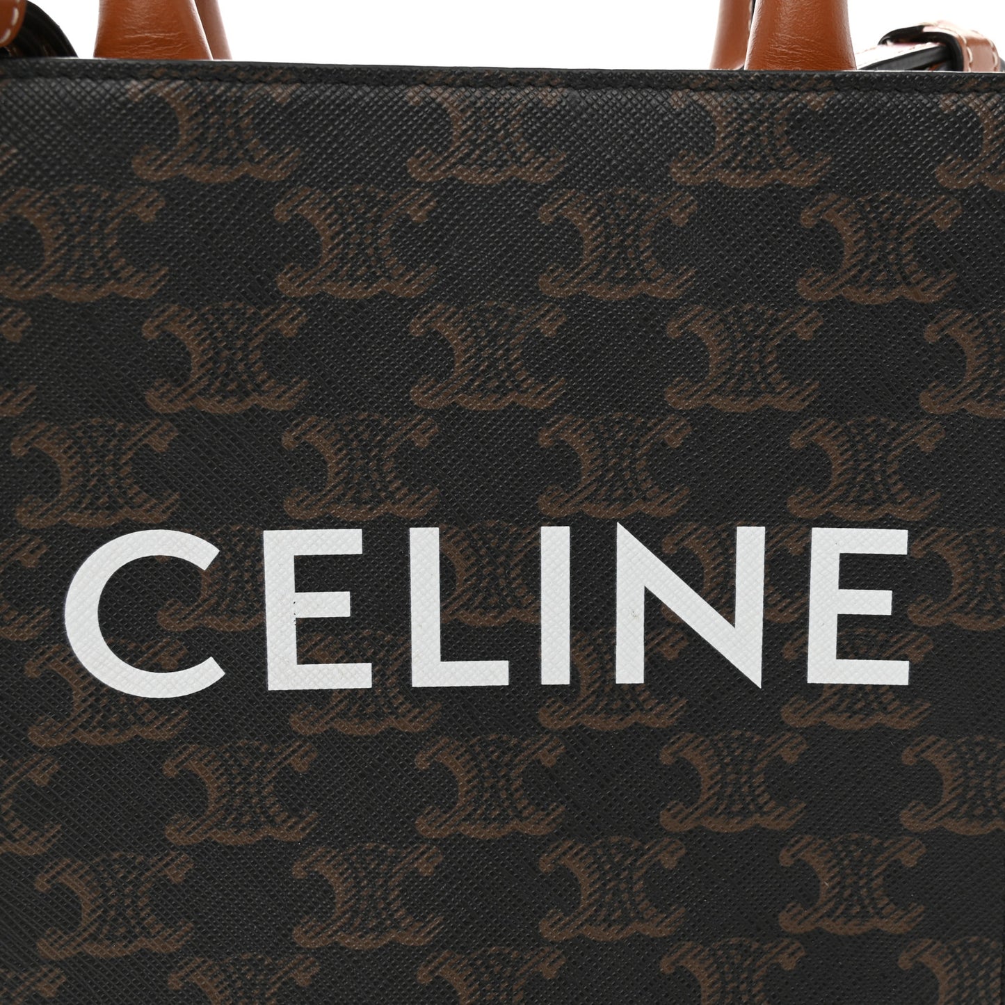 Triomphe Canvas Calfskin Mini Vertical Cabas Tan