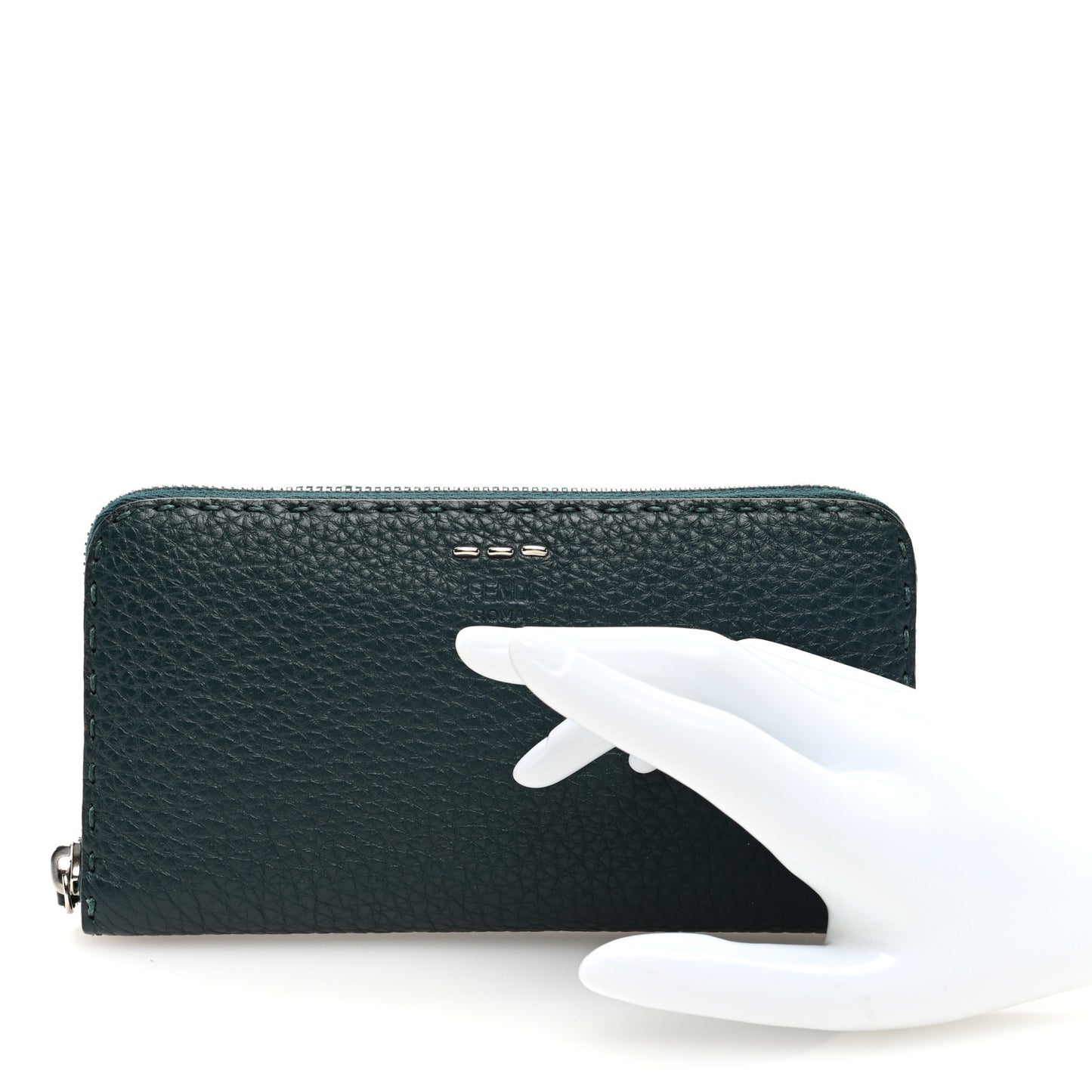 Cuoio Romano Lux Selleria Zip Around Wallet Blue