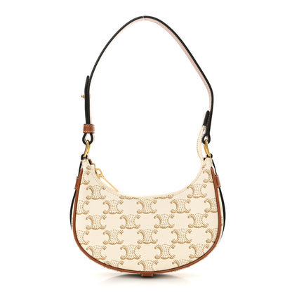 Celine Canvas Calfskin Mini Ava Triomphe Shoulder Bag White 1 of 10
