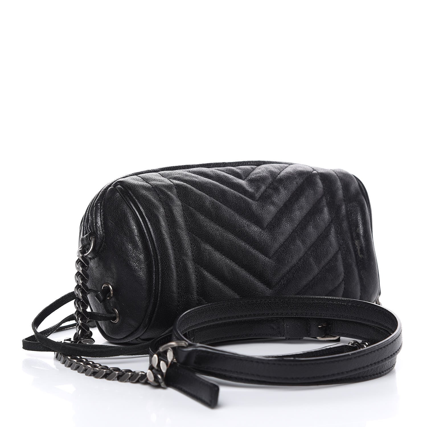 Saint Laurent Lambskin Matelasse Monogram East West Rider Bag Black 3 of 11