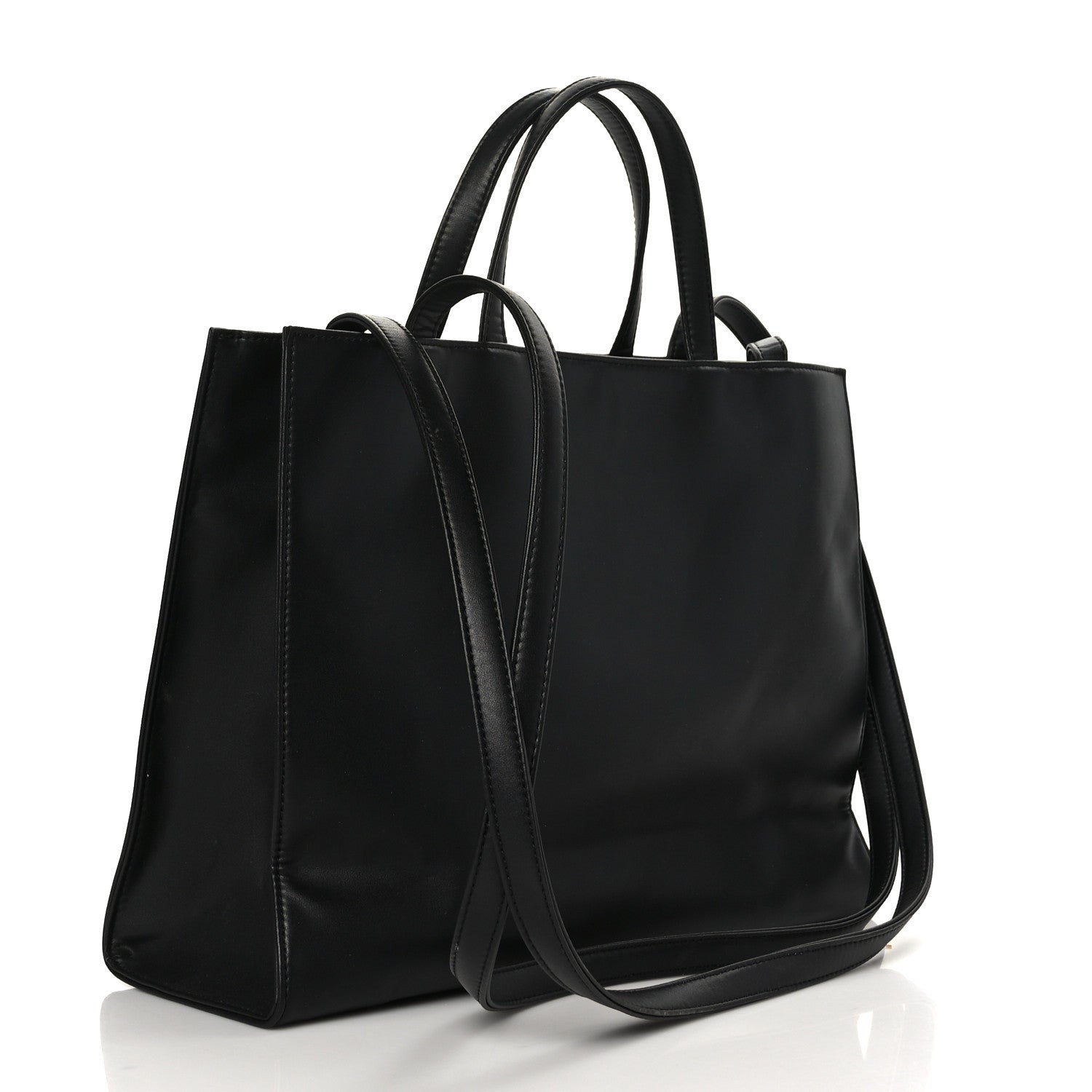 Telfar Vegan Leather Medium Shopping Bag Black 3 of 8