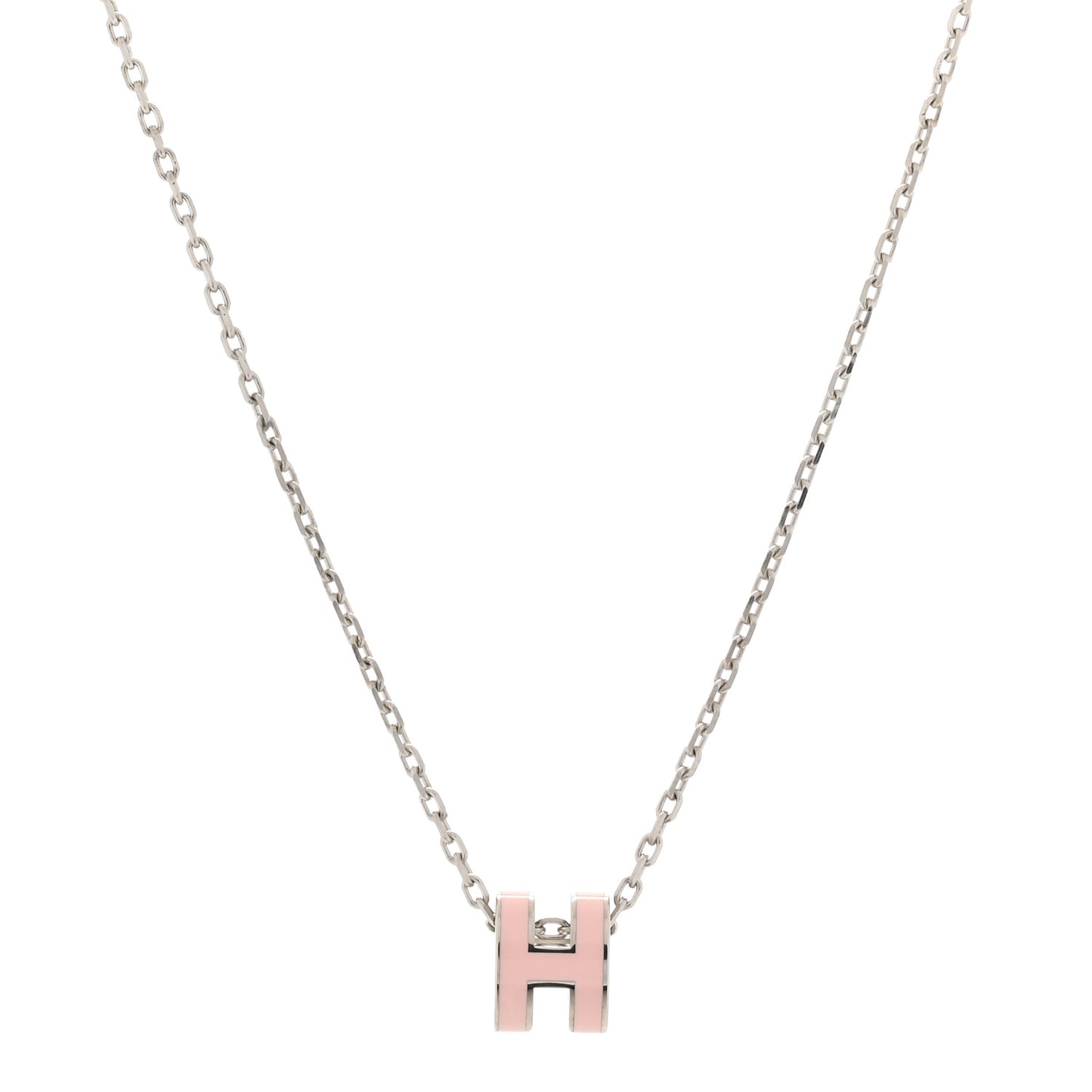 Palladium Mini Pop H Pendant Necklace Rose Dragee