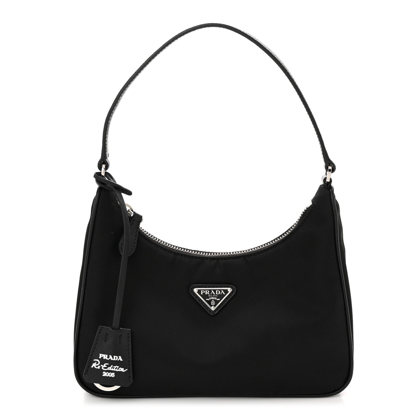 Tessuto Nylon Saffiano Mini Re-Edition 2005 Bag Black