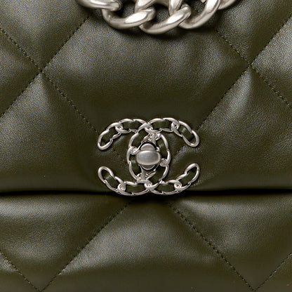 Chanel Lambskin Quilted Large Chanel 19 Flap Khaki 8 of 10