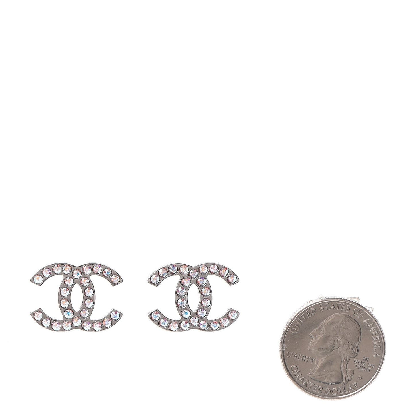 Iridescent Crystal CC Earrings Multicolor