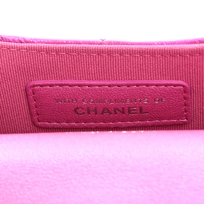 Chanel Patent Lambskin Quilted CC Hook Card Holder Pink 9 of 12