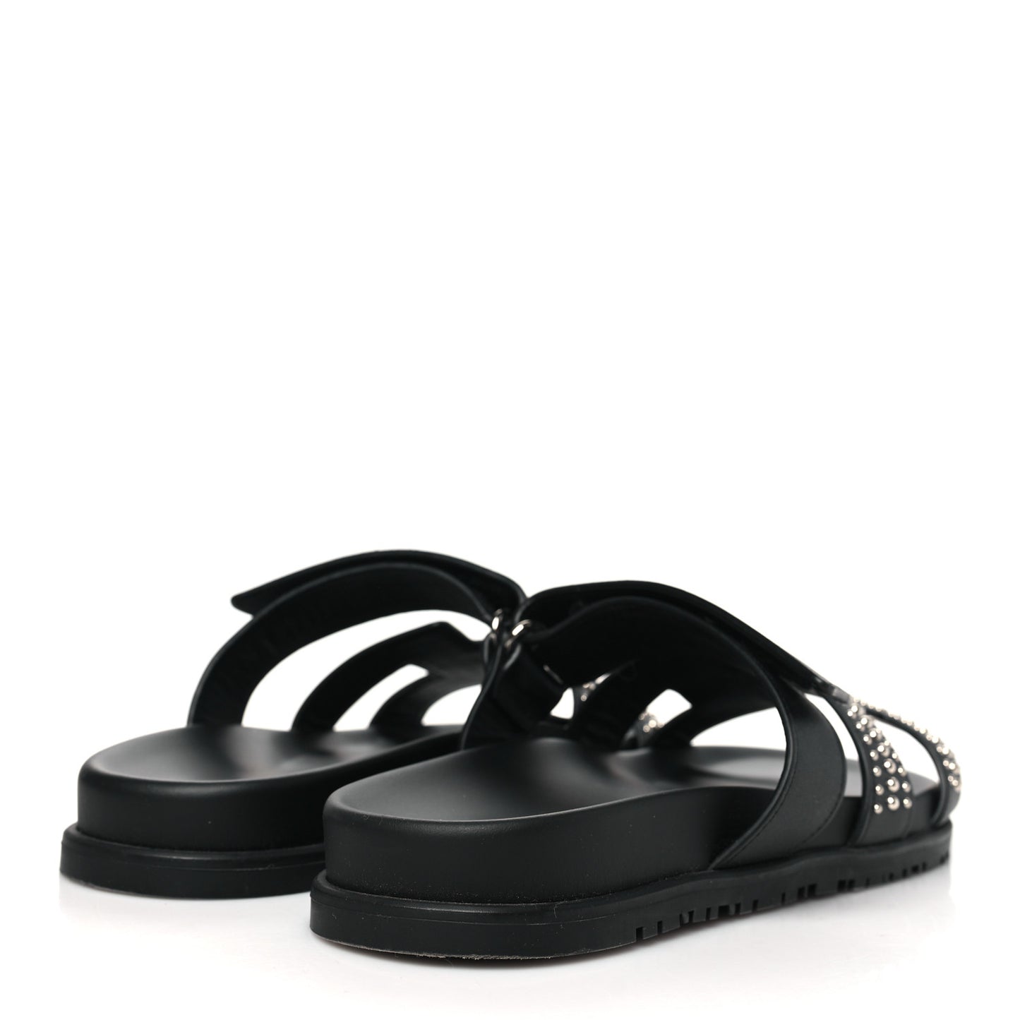 Calfskin Medor Studded Womens Chypre Sandals 40.5 Black