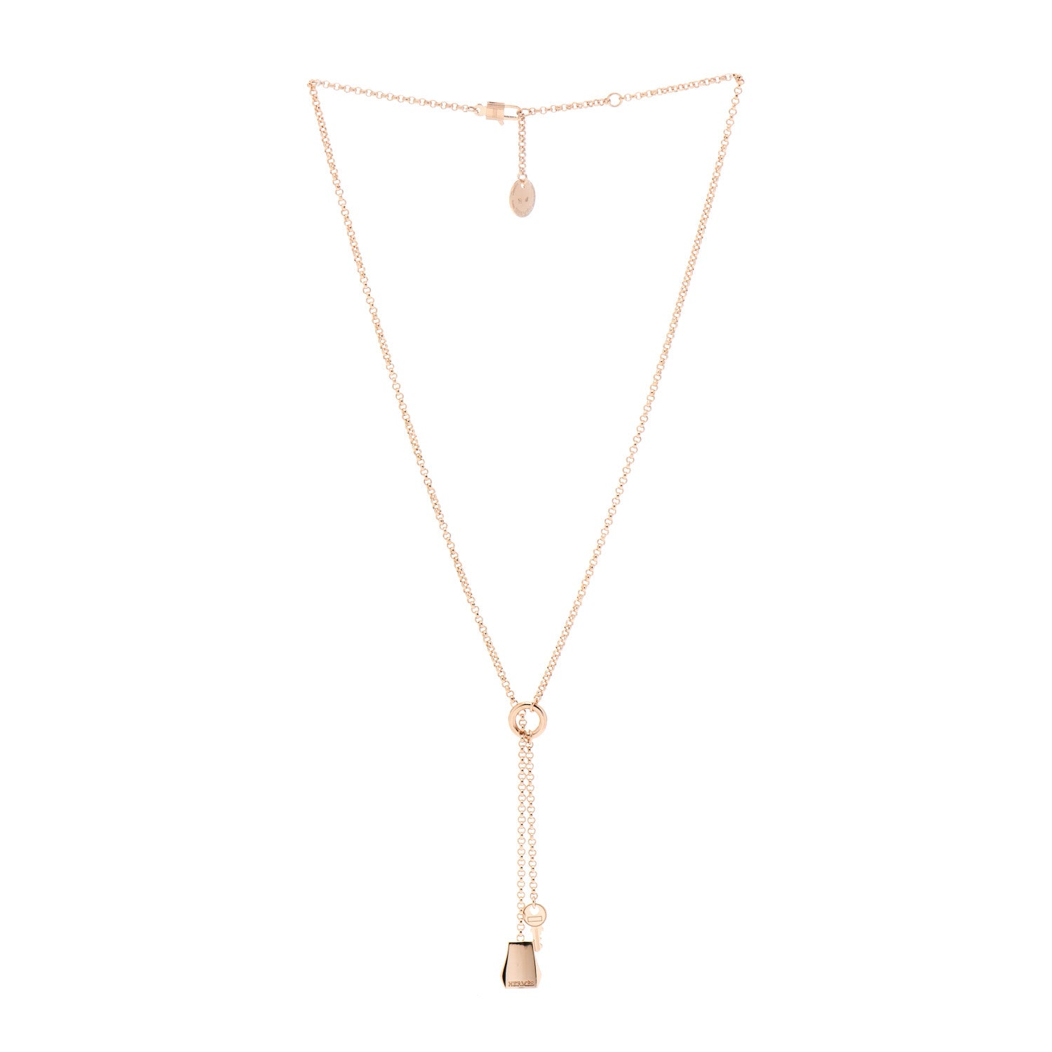 Hermes 18K Rose Gold PM Kelly Clochette Necklace 3 of 5
