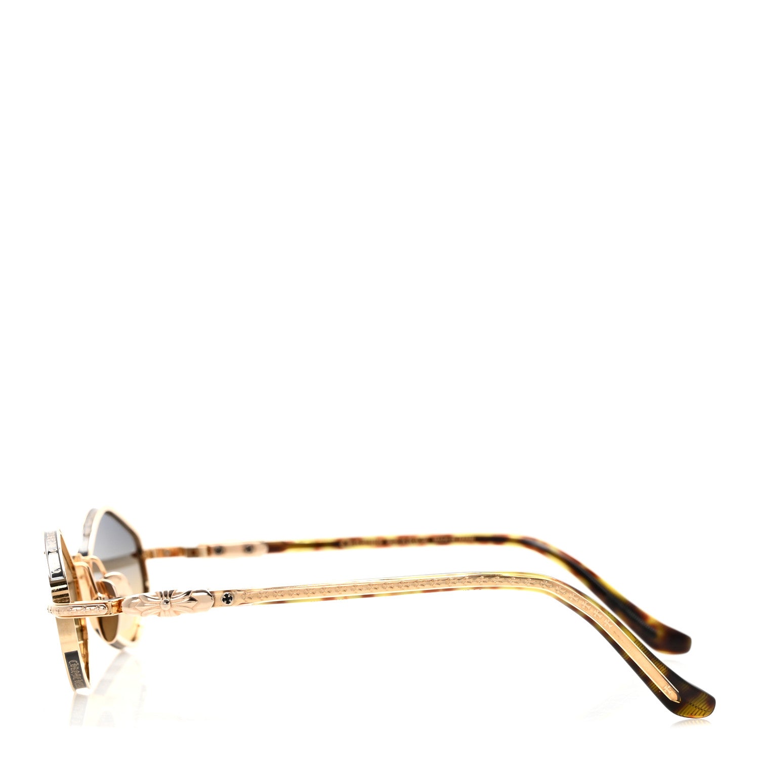 Chrome Hearts Metal Nip Slip Sunglasses  Gold Dark Tan 3 of 9