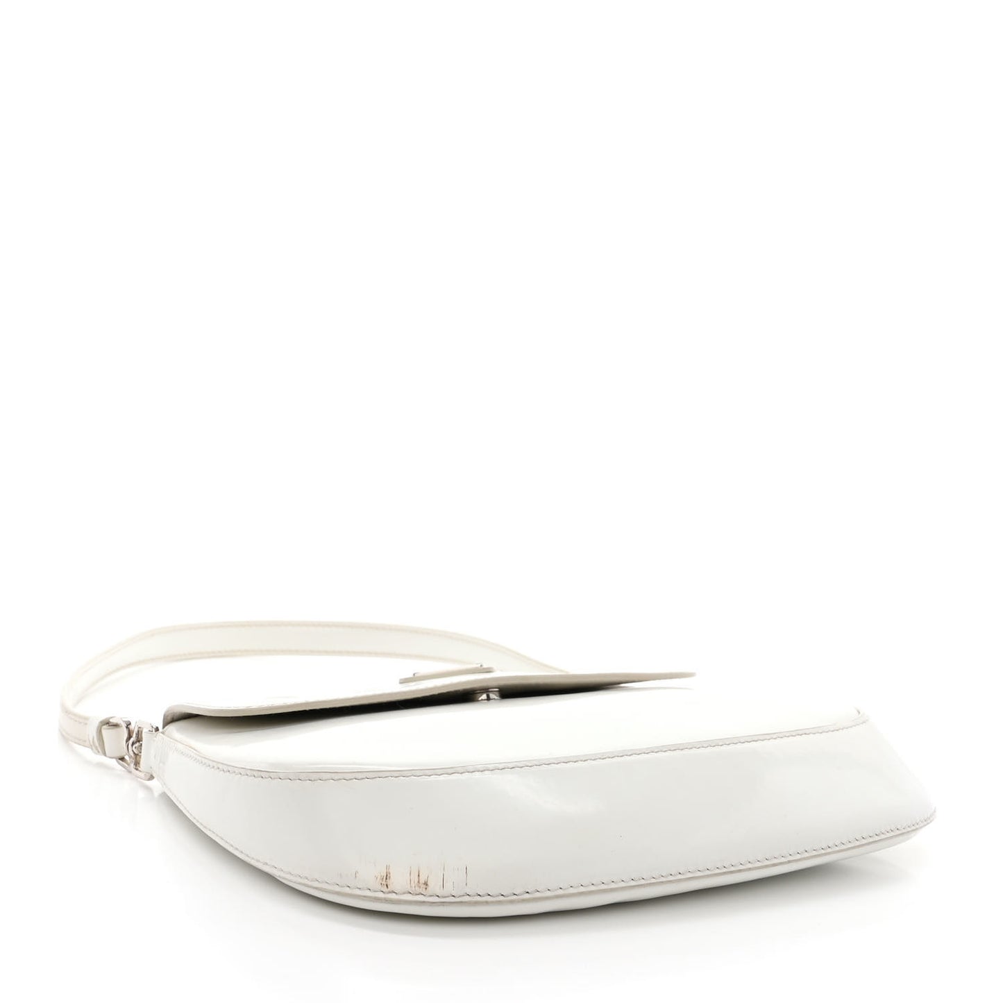 Spazzolato Cleo Flap Shoulder Bag White
