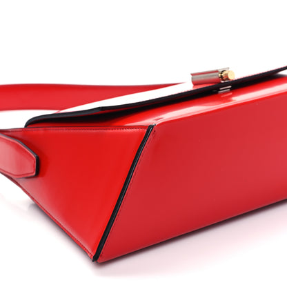 Salvatore Ferragamo Brushed Calfskin Medium Geometric Prisma Shoulder Bag Flame Red 8 of 9